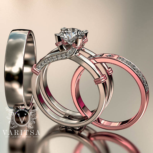 1.7ct Round Cut Diamond Interchangeable Complete Wedding Set - 02US67